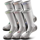 BULLIANT Men Socks,Athletic Crew Socks Compression For Men Sports Running Cushioned Footbed Non-blister Toe Brethable Wicking