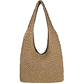 Women Large Straw Beach Bag Handmade Woven Shoulder Bags Hobo Tote Handbag Purse for Summer