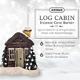 Anbar Backflow Incense Cone Burner Log Cabin Gingerbread House view 2