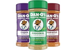 Dan-O's 3 Bottle Seasoning Set, Small Bottles, 3 Pack, Includes Original, Chipotle and Cajun Seasonings, Sugar Free, Zero Calorie, Use this Seasoning Kit on Meat, BBQ or Sauce