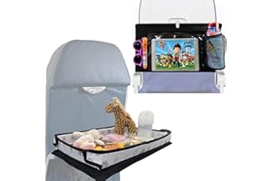 MISSEIAR Kids Travel Tray Table Cover, Baby Travel Essentials for Flying, Air Plane Travel Essentials, Airplane Tray Table Cover (Black&White)