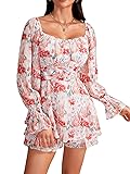 LYANER Women's Floral Print Off Shoulder Long
