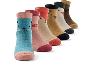 Boys Wool Socks Kids Thick Winter Socks Thermal Crew Socks for Boys 6 Pairs