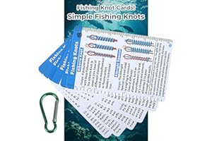 FSTUFFS Fisherman's Knot Cards - 25 way Waterproof Pocket Guide & Knot Tying Tool | Fishing Knot Charts, Hook Size Chart for Salt Water Fishing | Gifts for Fisherman, Men, Boy Scouts Incl. Knots Landing Guide