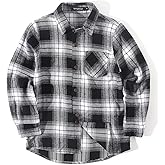 Spring&Gege Boys Casual Long Sleeve Plaid Flannel Button Down Shirt for Children (2-14 Years)