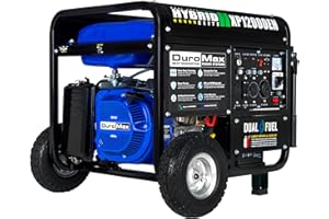 DuroMax XP12000EH Generator-12000 Watt Gas or Propane Powered Home Back Up & RV Ready, 50 State Approved Dual Fuel Electric Start Portable Generator, Black and Blue