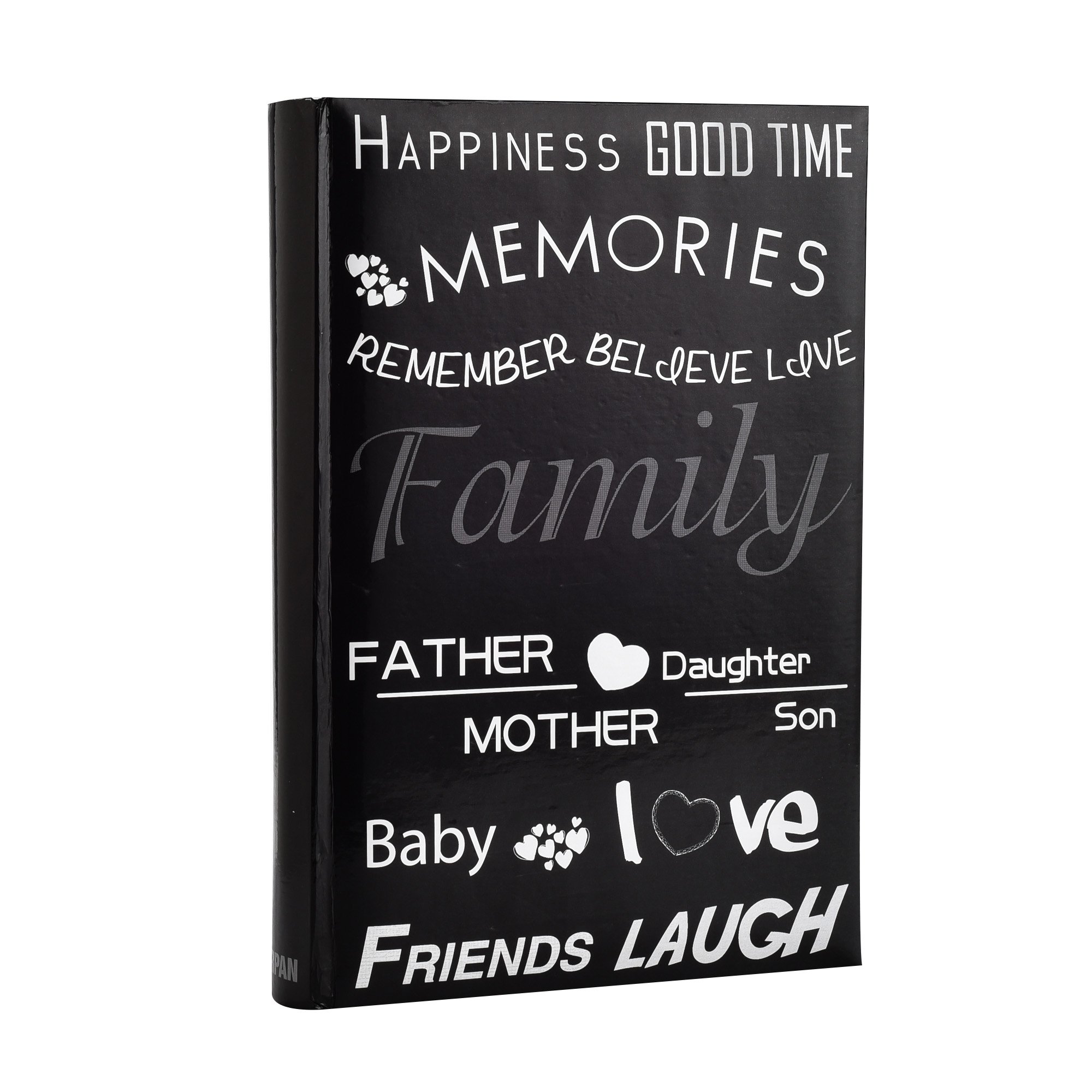 Arpan Family, Friends Travel/Holiday Destinations/Memory Photo/Picture Album with Memo Writing Area and Decorative Text Design Fit 300 4 x 6-Inch / 10x15cm Photos (Black Text Design)