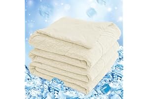 CHOSHOME Cooling Comforter Twin Size,Cooling Blanket with Q-Max 0.45 Arc-Chill Cooling Fiber,Cool Sleeping Summer Blanket for Night Sweats Hot Sleeper (60" x 90", Beige