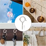 KINGLAKE Screw in Hooks 30 Pcs Q Hanger Hooks for Outdoor String Lights Silver view 8