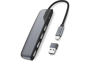 USB C to USB Hub 4 Ports, Syntech Type C to USB 3.0 Hub with a USB C to USB Adapter (USB 2.0), Thunderbolt 3 to USB Hub, iPad Pro, iMac