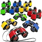 Kicko Toy Binoculars for Kids - 3.5 x 5 in Binoculars for Bird Watching, Jungle Exploration for Party Favors and Adventure Play - Durable (Pack of 12)
