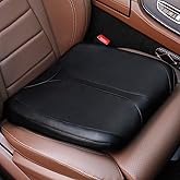 QYILAY Leather Car Memory Foam Heightening Seat Cushion for Short People Driving, Hip(Coccyx/Tailbone) and Lower Back Pain Relief Butt Pillows, Adult Booster Seat for Car,Truck,SUV, Office Chair.