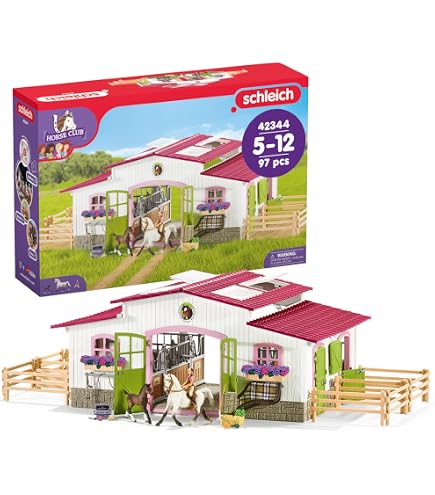 Kids Globe Farm Accessory Set - 19 Piece Wooden Fence, Hay Bales & Crates For 1:32 Scale Farms