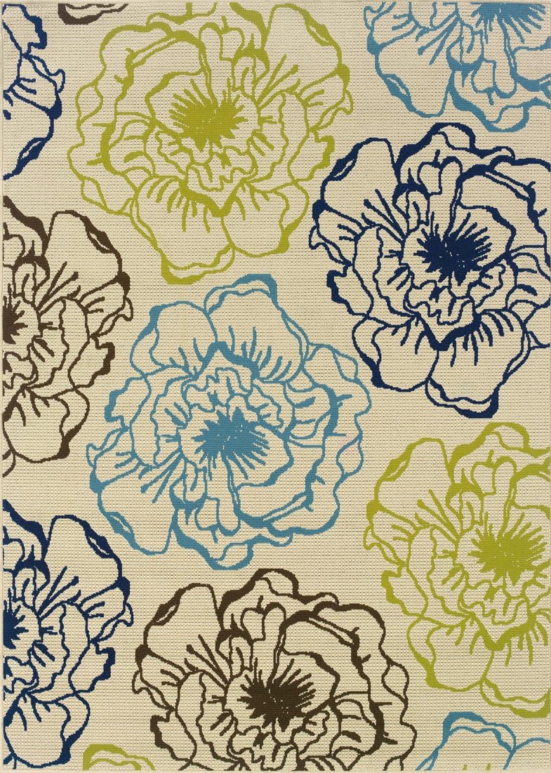 Oriental Weavers 3065Y Caspian Outdoor/Indoor Area Rug, 1-Feet 9-Inch by 3-Feet 9-Inch