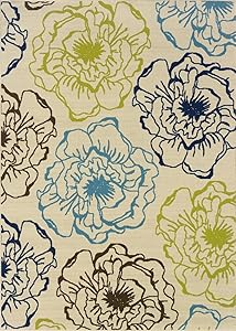 Oriental Weavers 3065Y Caspian Outdoor/Indoor Area Rug, 1-Feet 9-Inch by 3-Feet 9-Inch