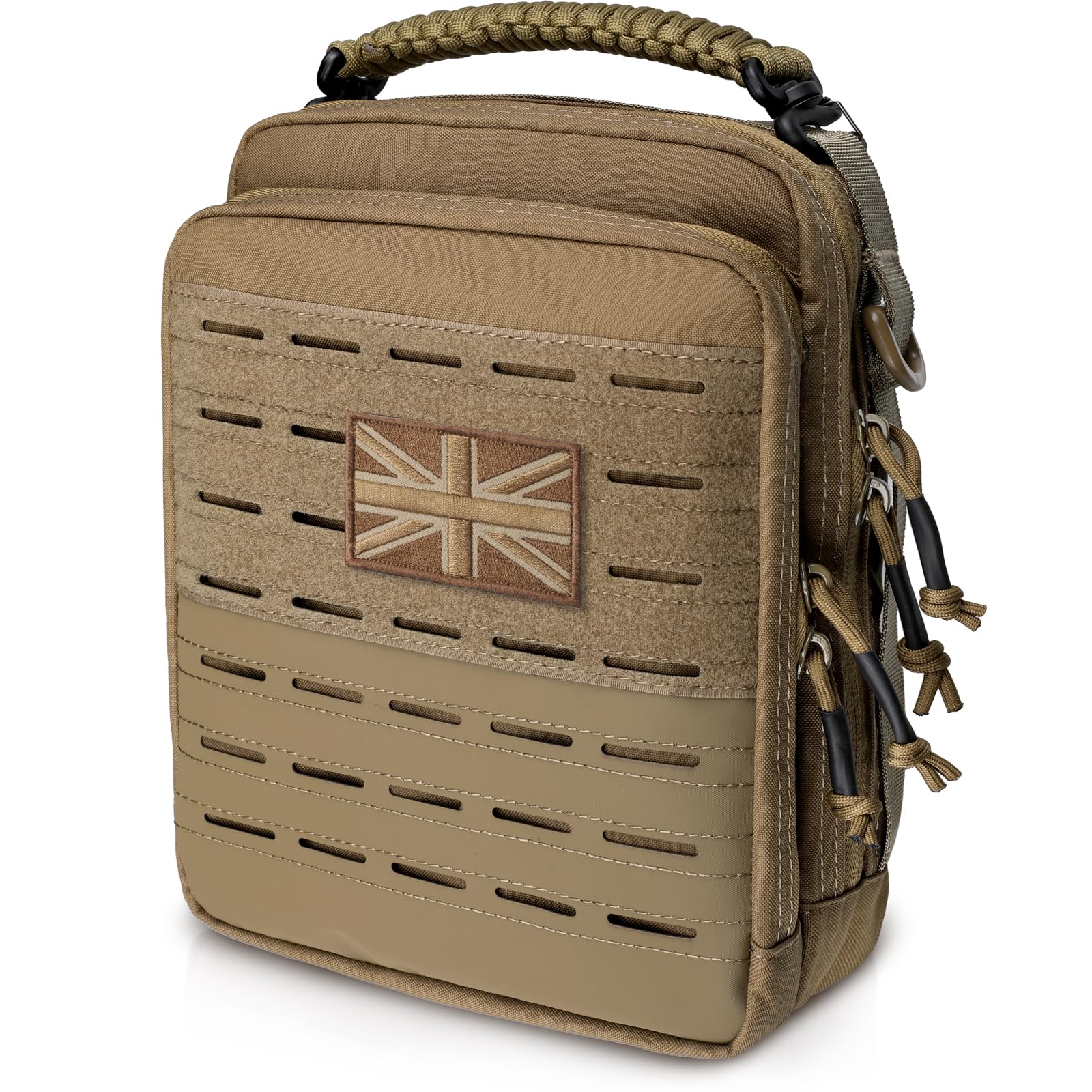 WYNEX Tactical Molle Admin Pouch, Utility EDC Organizer Modular Tool of Double Layer Design, Medical EMT Attachment Bag With Elastic Webbing Insert Panel