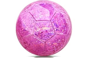 CHAMPHOX Size 2 Soccer Ball Glitter Pink, Soccer Balls for Toddlers Little Kids Outdoors Recreation Sparkly Small Ball for Girls Birthday Christmas Easter Gifts
