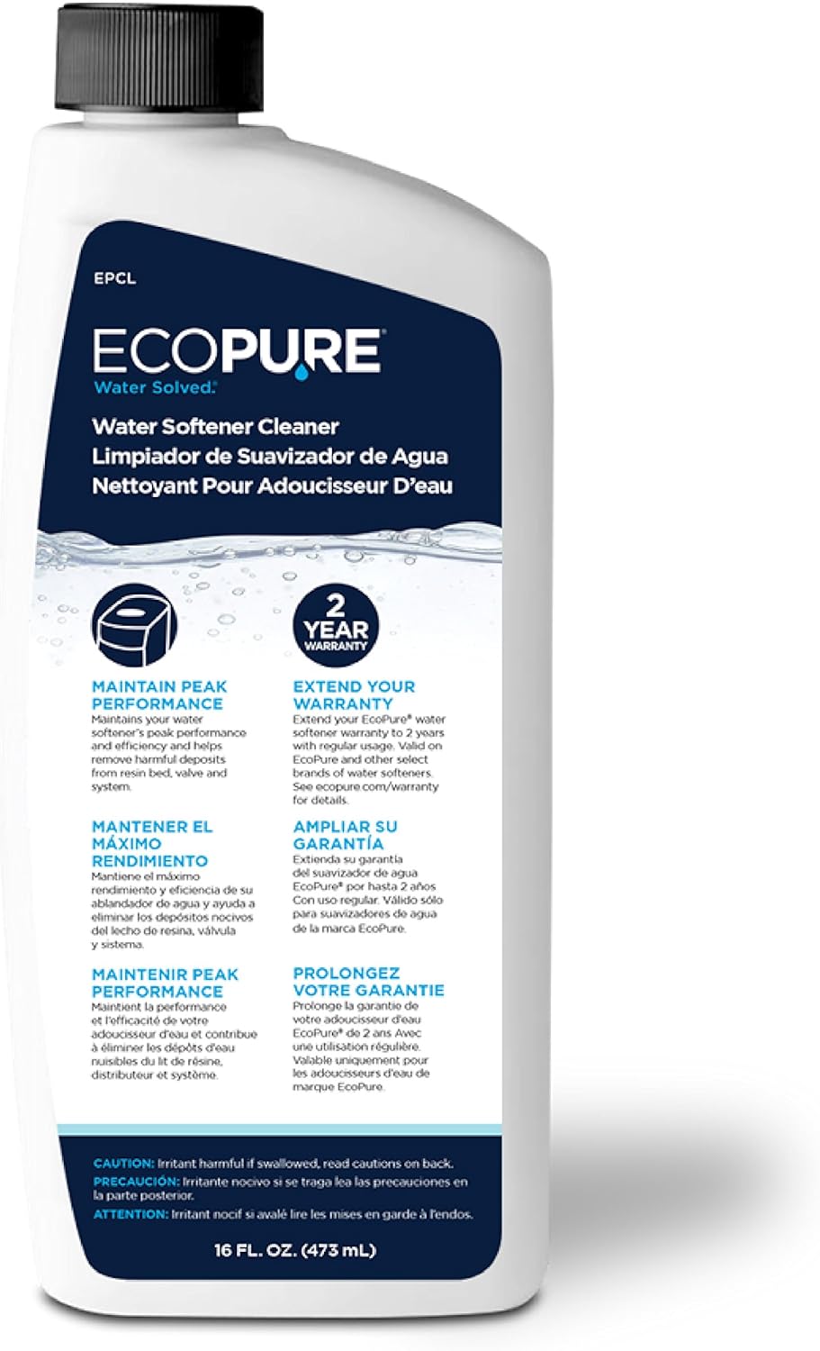 EcoPure EP42 42, 000 Grain Softener | NSF Certified | Salt & Water Saving Autosense Technology for Whole House Soft Water Regeneration, Dark Gray - - 