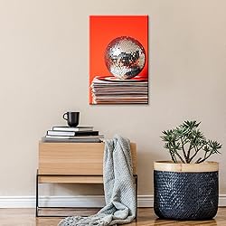 Vintage 70s Disco Ball Wall Art Posters Trendy Red