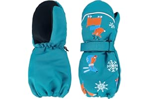 American Trends Toddler Winter Mittens Waterproof Boy Ski Gloves Warm Fleece Snow Mitten for Baby Boy Girl Cold Weather