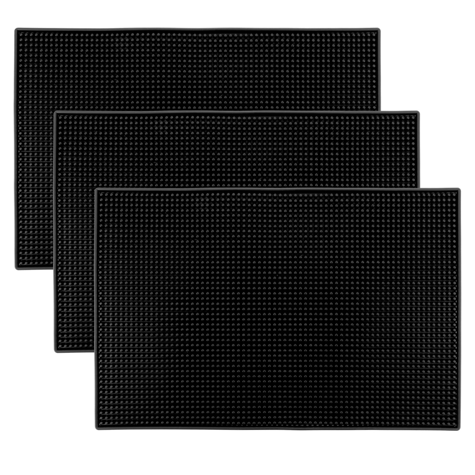 GBACHOOSE 3Pcs 45x30cm PVC Bar Mat, 18”x 12”Thick Durable and Stylish Home Bar Accessories, Non Slip Rubber Service Mat for Bars Spills Coffee Restaurants Counter Top
