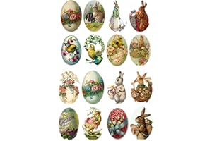 PAPER MOON MEDIA Vintage Victorian Easter Ovals 1.5 x 2" Collage Sheet for Art, Scrapbooking, Altered Art