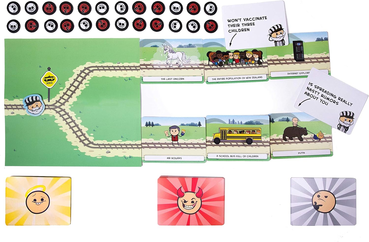 Trial by Trolley: an Adult Card Game of Moral Dilemmas and Murder | Party Game by Skybound Games and Cyanide and Happiness | 3-12 Players, Ages 18 and Up: Toys & Games