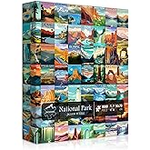 National Parks Puzzle for Adults 1000 Pieces, Travel Poster Landscape Puzzle Including Zion Yellowstone Yosemite, Nature Jigs