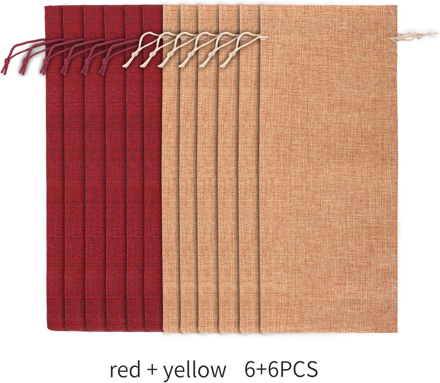 Burlap Wine Gift Bags 12pcs Burlap Bottle Wine Bags Reusable Jute Wine Bags for Christmas Wedding Travel Birthday Holiday Party - Image 3