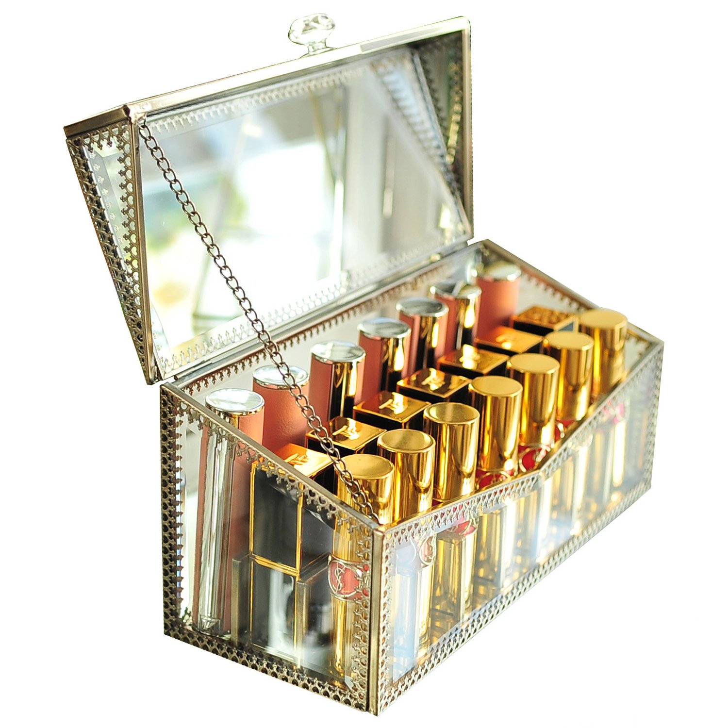 Amazon Com Lipstick Holder Dust Free Glass Transparent Lip Gloss