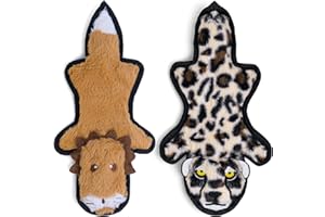 SHARLOVY No Stuffing Dog Toys Crinkle Squeaky, Long Lasting Chews for Aggressive, Durable Plush Dog Puppy Chew Toys for Teething, with 6 Tough Layers for Small Medium Large Breed