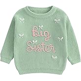 Amnnchya Toddler Infant Baby Girl Knit Sweater Big Sister Little Sister Matching Outfits Long Sleeve Pullover Sweatshirt