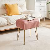 YMYNY Velvet Storage Ottoman Pink 40x29.5x48CM with Removable Cover view 5