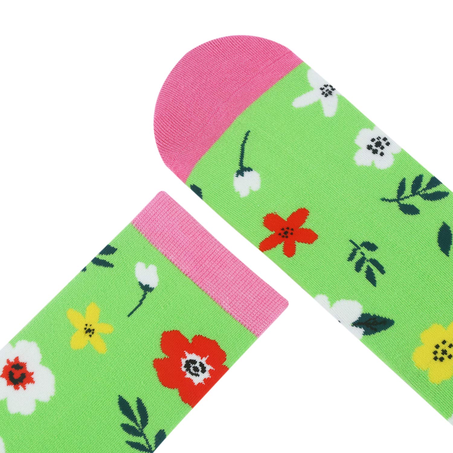 Womens Novelty Flowers Crew Socks Colorful Sunflower Funky Patterned Casual Dress Socks