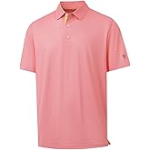 M MAELREG Mens Golf Shirt Short Sleeve Dry Fit Print Moisture Wicking Performance Patterns Collared Polo Shirt
