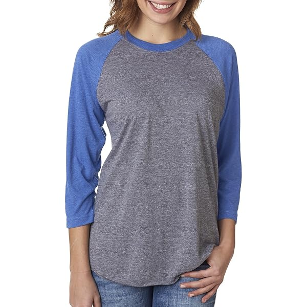 Next Level Unisex Triblend 3/4 Sleeve Raglan Shirt - Purple Heather/White (Style 6051) - Size 2XL