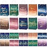 20 Pcs Employee Appreciation Gift Bags Bulk Thank You Awesome Bag with Handle 8.3x5.9x3.1 Inch Christmas Appreciation Bags Inspirational Bag for Employee Coworkers Colleague Staff Volunteer Teacher