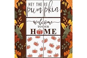 SUNVERSE Fall Stencils for Door Mats 27”X17” Reusable Fall Doormat Stencils Hey There Pumpkin Stencil for Doormats Wood Sign Decor