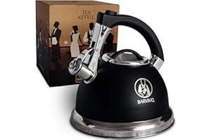 BARVIVO Whistling Tea Kettle - 3 Quart Large Size - Perfect Tea Pots for Stove Top for Preparing Hot Water for Coffee or Tea - Stainless Steel Tea Kettle Water Boiler Suitable for All Stovetops