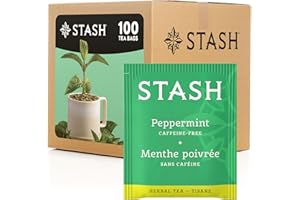 Stash Tea Peppermint Herbal Tea, Box of 100 Tea Bags