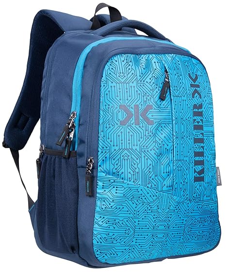 killer louis 38l large navy blue polyester laptop backpack with 3 compartments