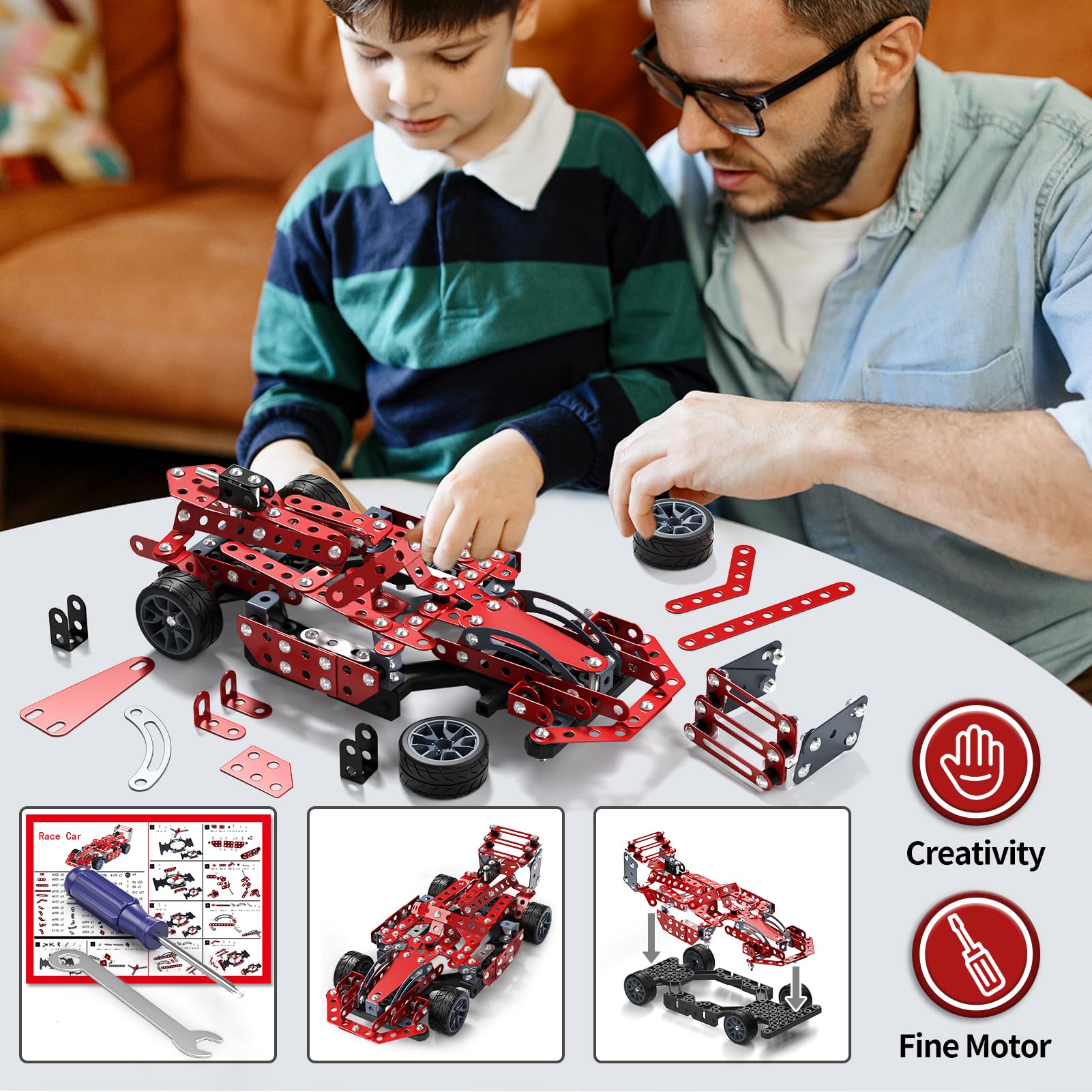 STEM Building Projects Toys - Model Car Kit DIY Building STEM Projects Toys for Kids Boys Girls Ages 8-12-16, Assembly Science Kit Model Car Birthday Gift Toy for Kids Boys 8 9 10 11 12 Years Old