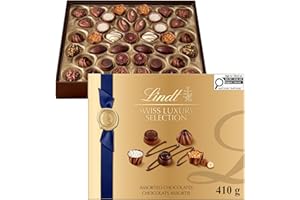 Lindt SWISS LUXURY SELECTION Assorted Chocolate Pralines Gift Box, 410 Grams