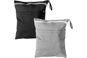 SAOROPEB Baby Cloth Diaper Wet Dry Bags Waterproof Reusable Diaper Organizer with Two Zippered Pockets