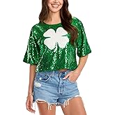 Tipsy Elves Cropped T-Shirts for Women - Ladies Crop Tees with Game Changing Designs - St Patrick's Day 4th of July