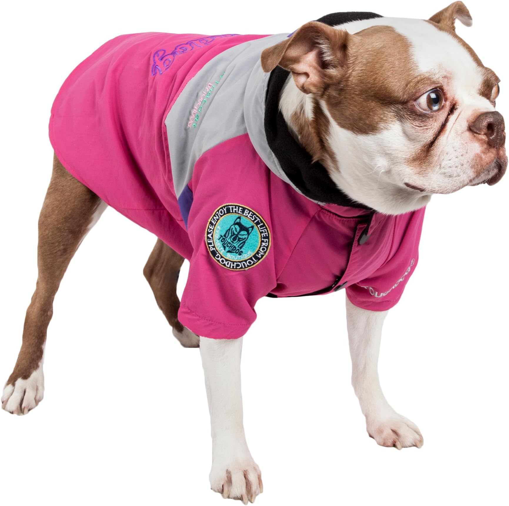 TOUCHDOG 'Mount Pinnacle' Waterproof and Windproof Fashion Designer Insulated Pet Dog Coat Ski Jacket Hooded Raincoat