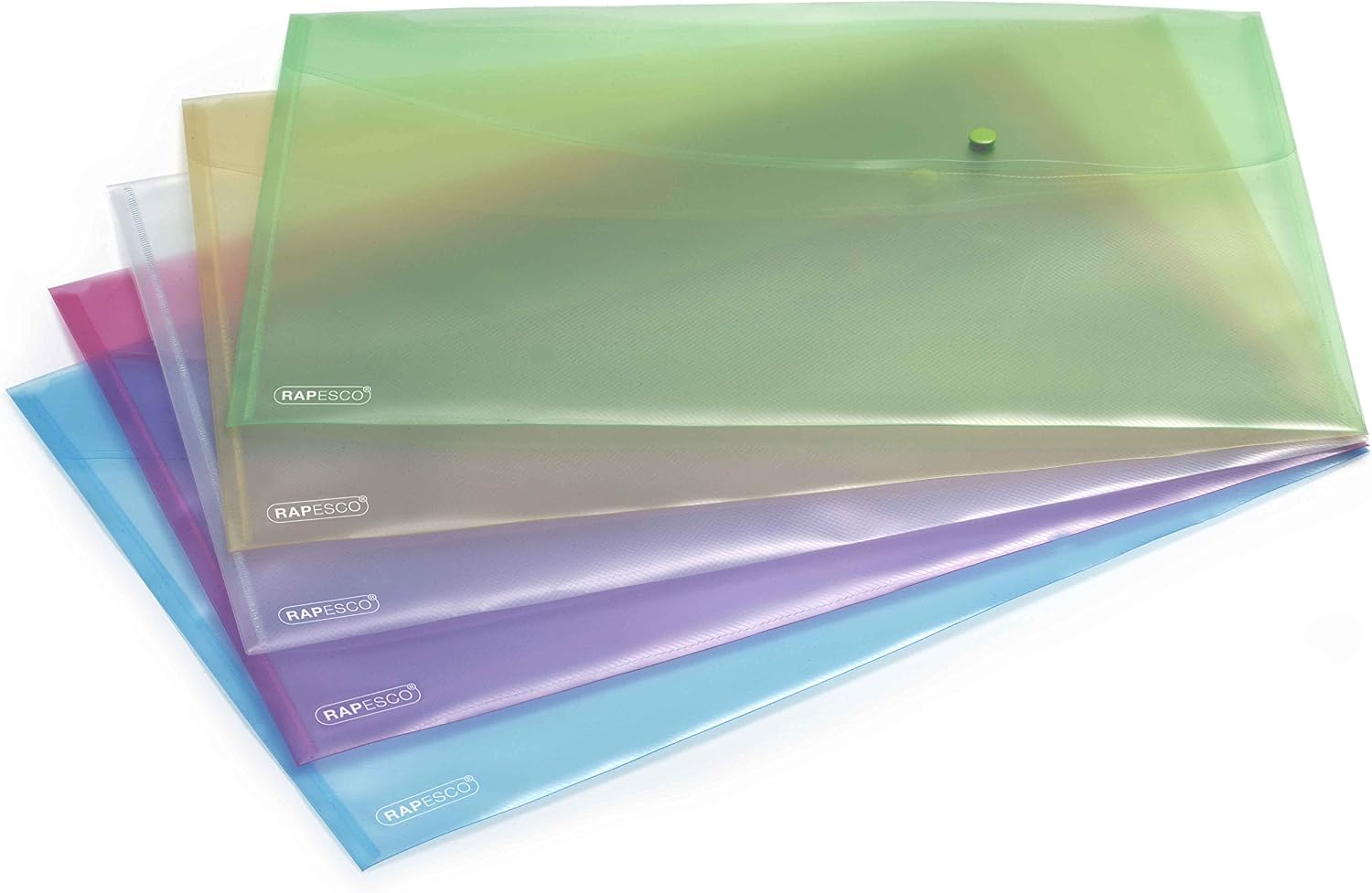 Porte-documents Leitz WOW Lot De 6 - A4, Couleurs Assorties, Fermeture Boutons, Polypropylène