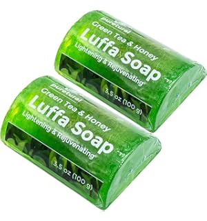 Amazon Com Pack 3 Puretural Luffa Soap Bar To Clean Dark Spots Body Scrub Soap For Stretch Marks Whitening With Lemongrass And Honey Beauty