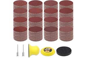 325 PCS 3 Inch Sanding Discs pad, SIJDIEE Hook and Loop 40-2000 Grit Assorted Drill Grinder Rotary Tools Attachment with 1/8 Inch Shanks Backing Pad, Soft Foam Buffering Pad and Hand Sanding Block ﻿