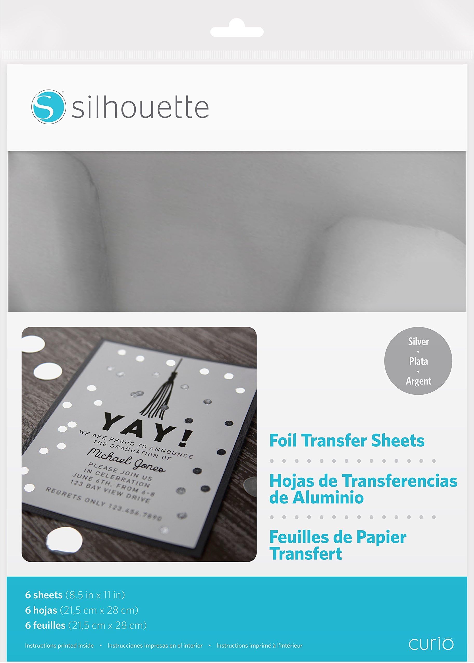 SilhouetteAmerica Silhouette 8.5"X11" Foil Transfer Sheets 6/Pkg, Silver
